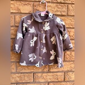 4/$25 • H&M Bunny Print Collared Button Down Sweater Dress